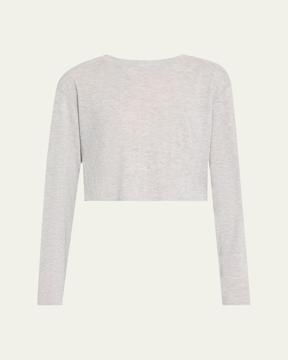 Maeve Cropped Pointelle-Knit T-Shirt